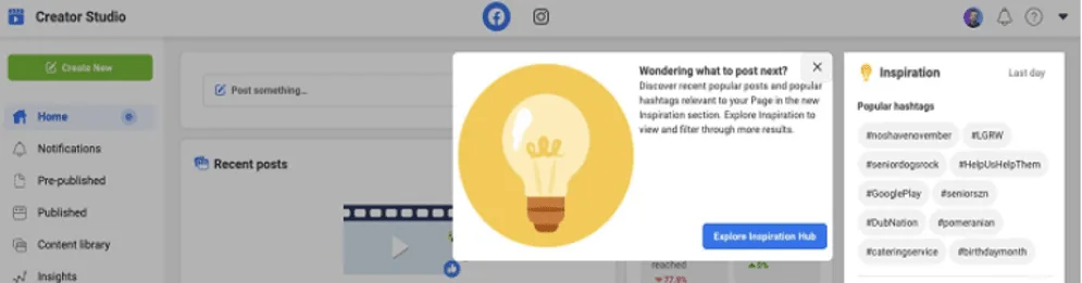 Facebook creator studio